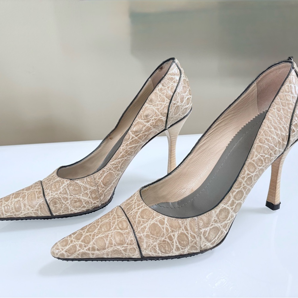 Tom Ford x GUCCI genuine alligator Women's Heels taupe